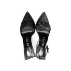 The Attico Black Silk Stiletto Heel Sandals