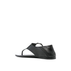 Saint Laurent Black Calfskin Strap-On Sandals