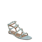 Valentino Garavani Blue Calfskin Strap-On Sandals