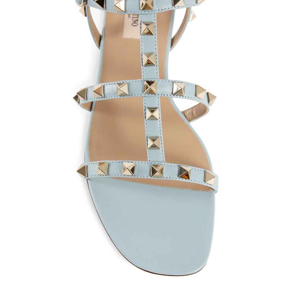 Valentino Garavani Blue Calfskin Strap-On Sandals