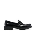 Saint Laurent Black Calfskin Slip-On Loafers