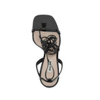 Miu Miu Black Calfskin Strap-On Sandals