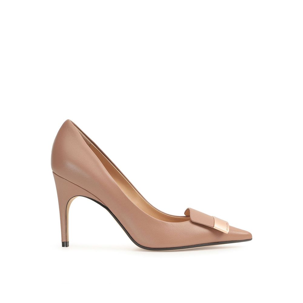 Sergio Rossi Beige Calfskin High Heel Pumps
