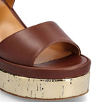 Chloé Brown Calfskin Platform Sandals
