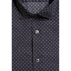 Bagutta Blue Cotton Men's Slim Fit Shirt