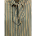 Cruna Green Viscose Pattern Shirt