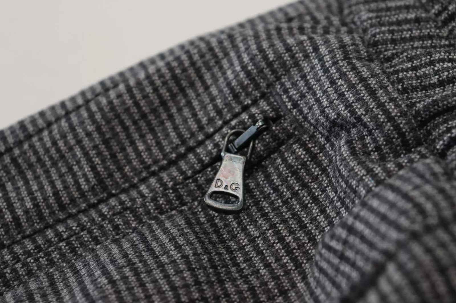 Dolce & Gabbana Gray Striped Wool Skinny Trouser Pants