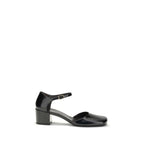The Row Black Calf Leather Bos Taurus Mid Heel Pumps