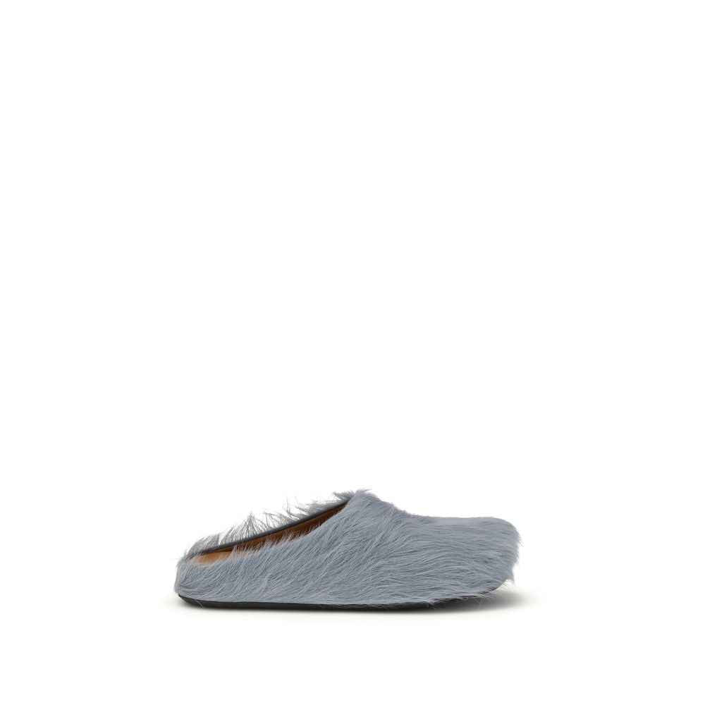 Marni Blue Calf Leather Bos Taurus Mules