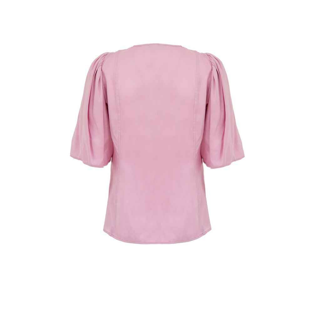 Ganni Pink Satin Tank Tops