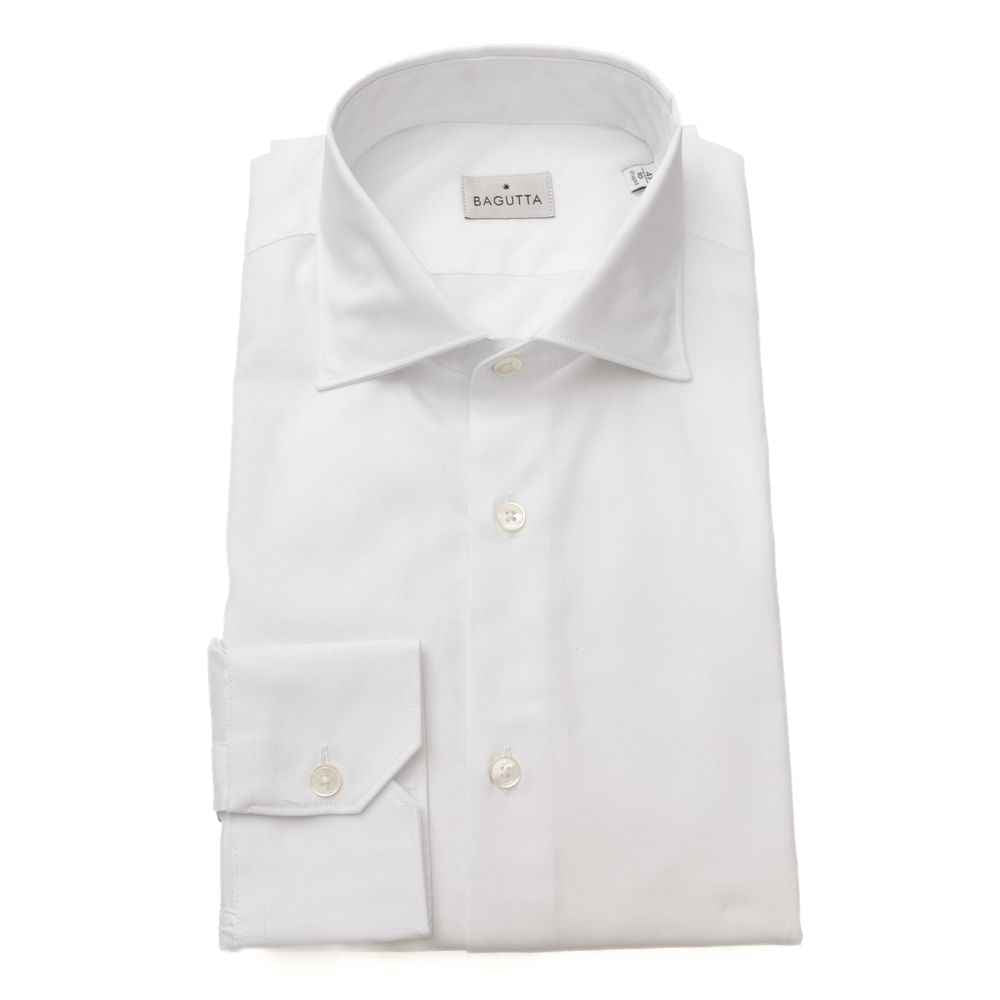 Bagutta White Cotton Dress Shirt