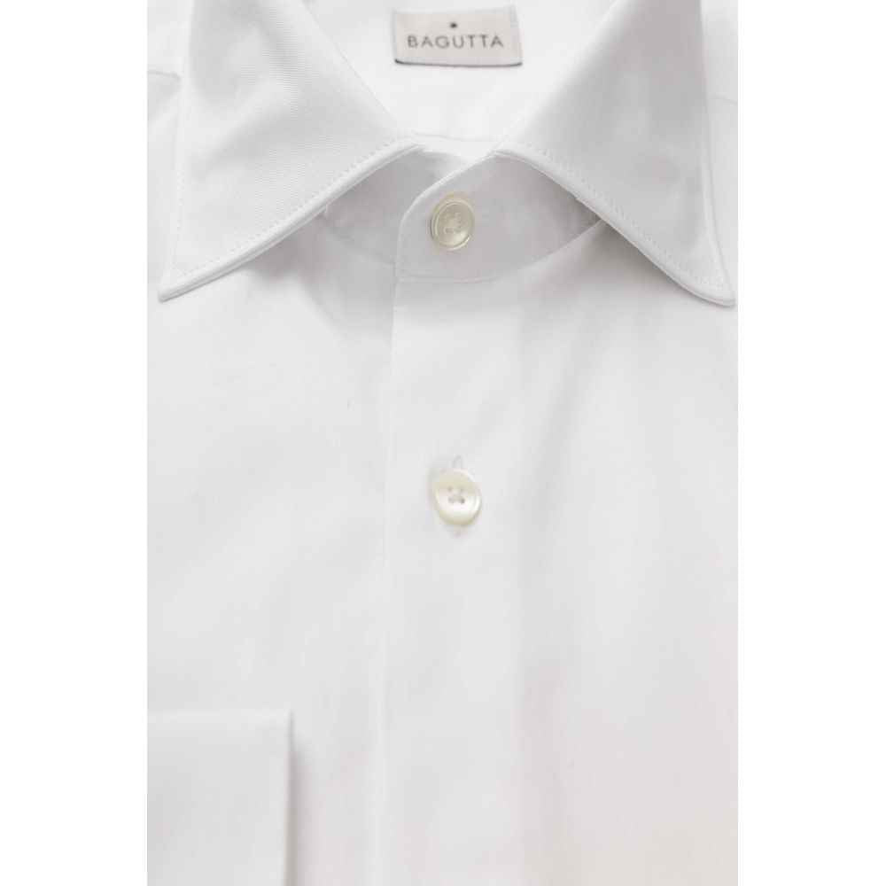 Bagutta White Cotton Dress Shirt