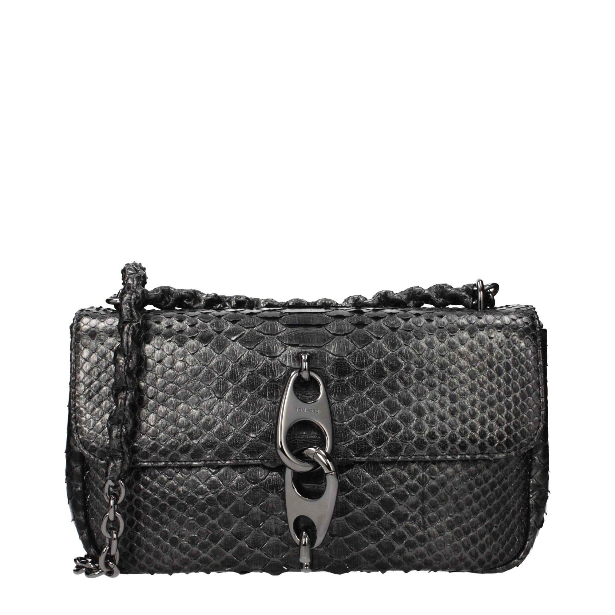 Tom Ford Gray Skin Shoulder Bag