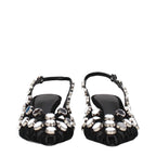 The Attico Black Leather Stiletto Heel Sandals