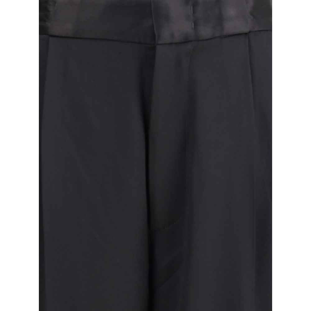 SA SU PHI Black Silk Casual Pants