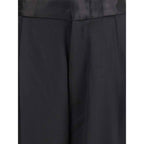 SA SU PHI Black Silk Casual Pants