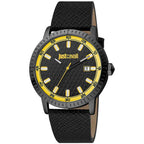 Just Cavalli Black Leather Dress Watch