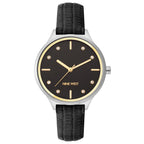 Nine West Black Leather Dress Watch