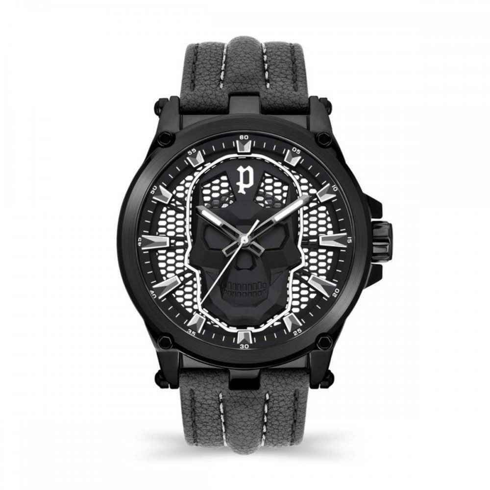 Police Black Leather Dress Watch