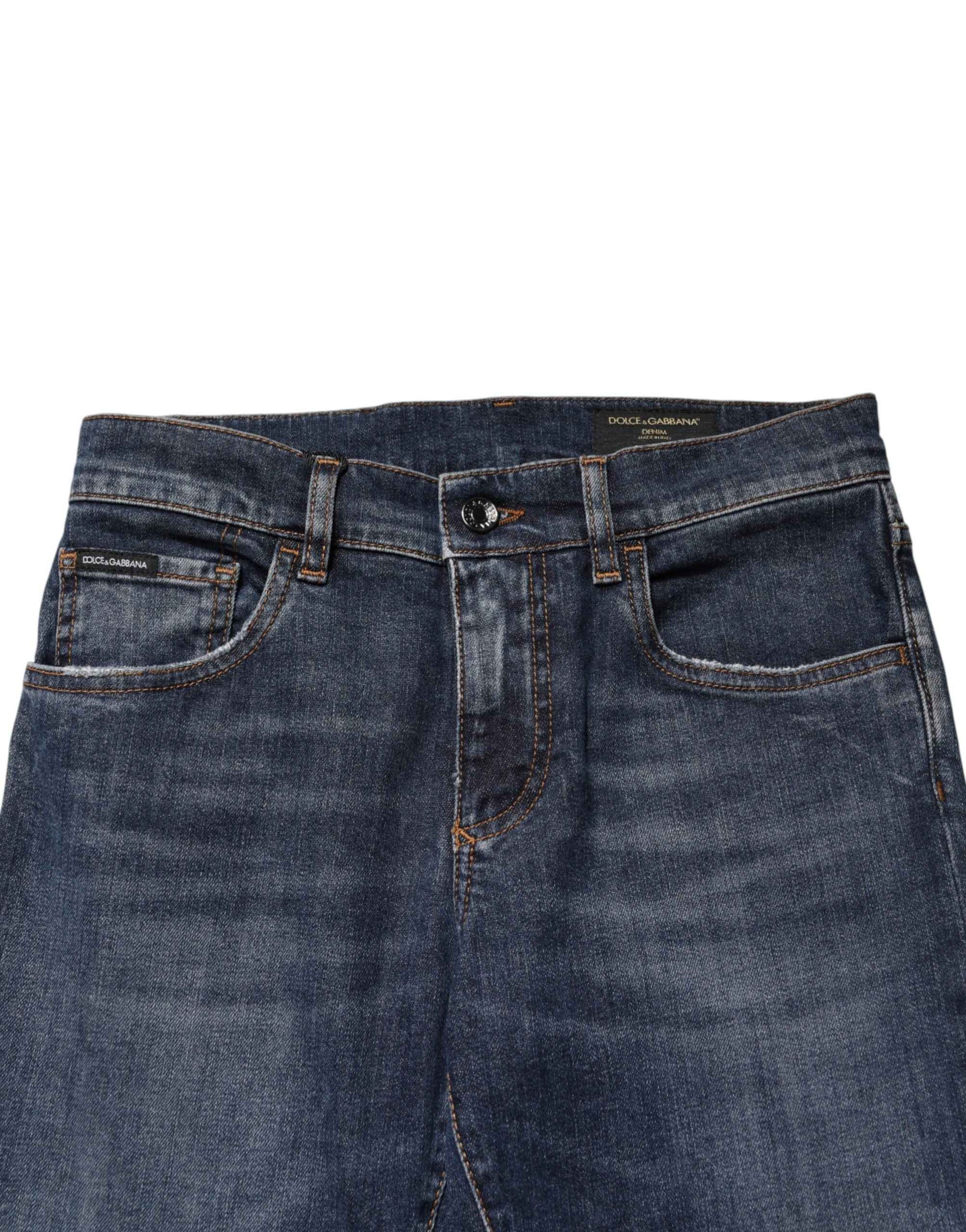 Dolce & Gabbana Blue Cotton Stretch Skinny Men Denim Jeans