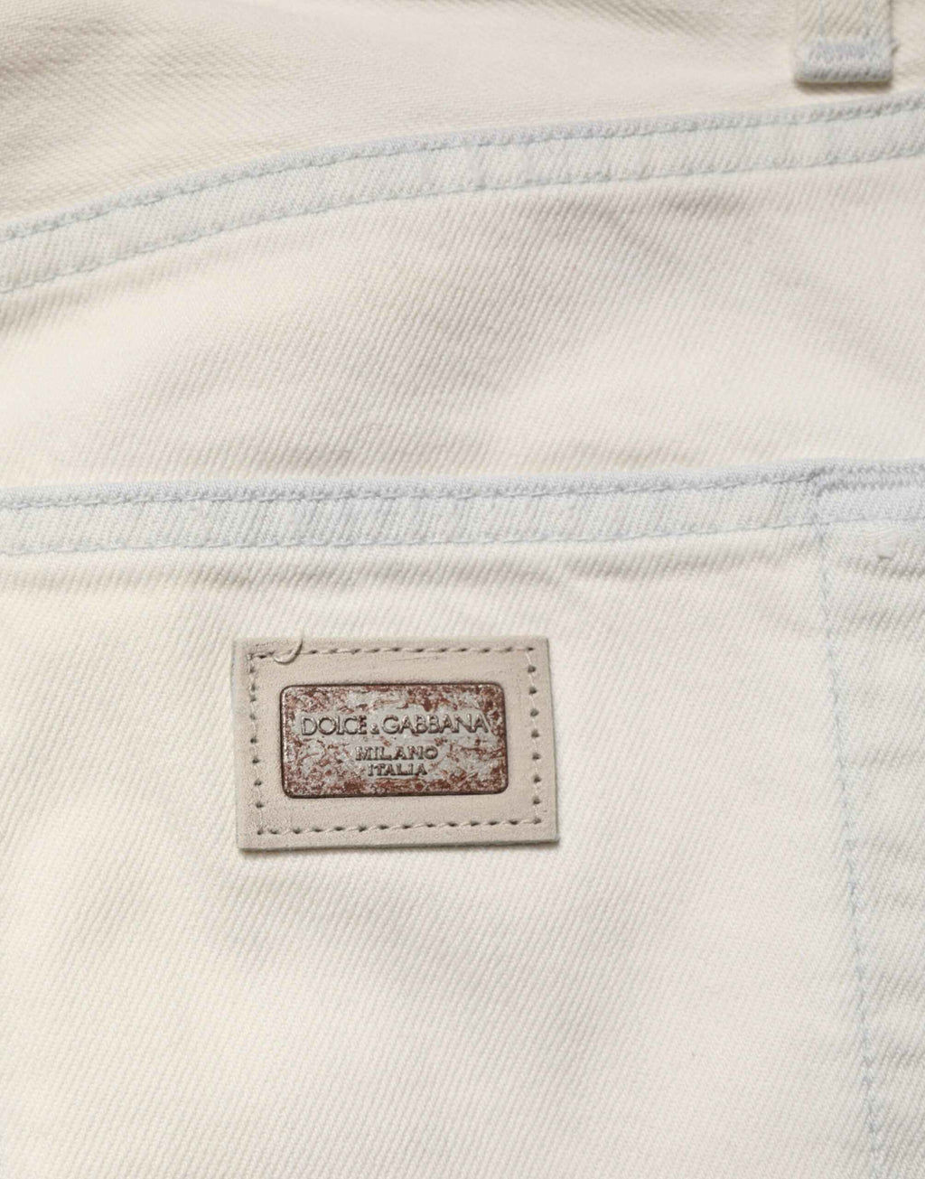 Dolce & Gabbana White Cotton Skinny Denim Trouser Men Jeans