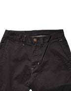 Sun68 Dark Brown Cotton Stretch Straight Mid Waist Trouser Pants