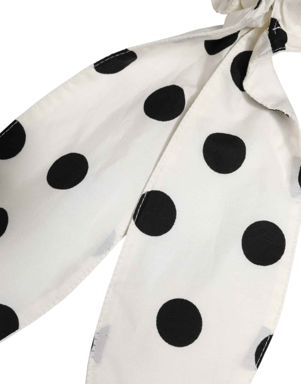 Dolce & Gabbana Scrunchie White Cotton Polka Dot Scarf Tie Accessory Hair