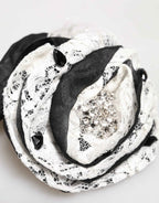 Dolce & Gabbana Black White Silk Floral Lace Crystal Accessory Hair Claw