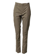 Dondup Beige Cotton Stretch Straight Chino Men Trouser Pants