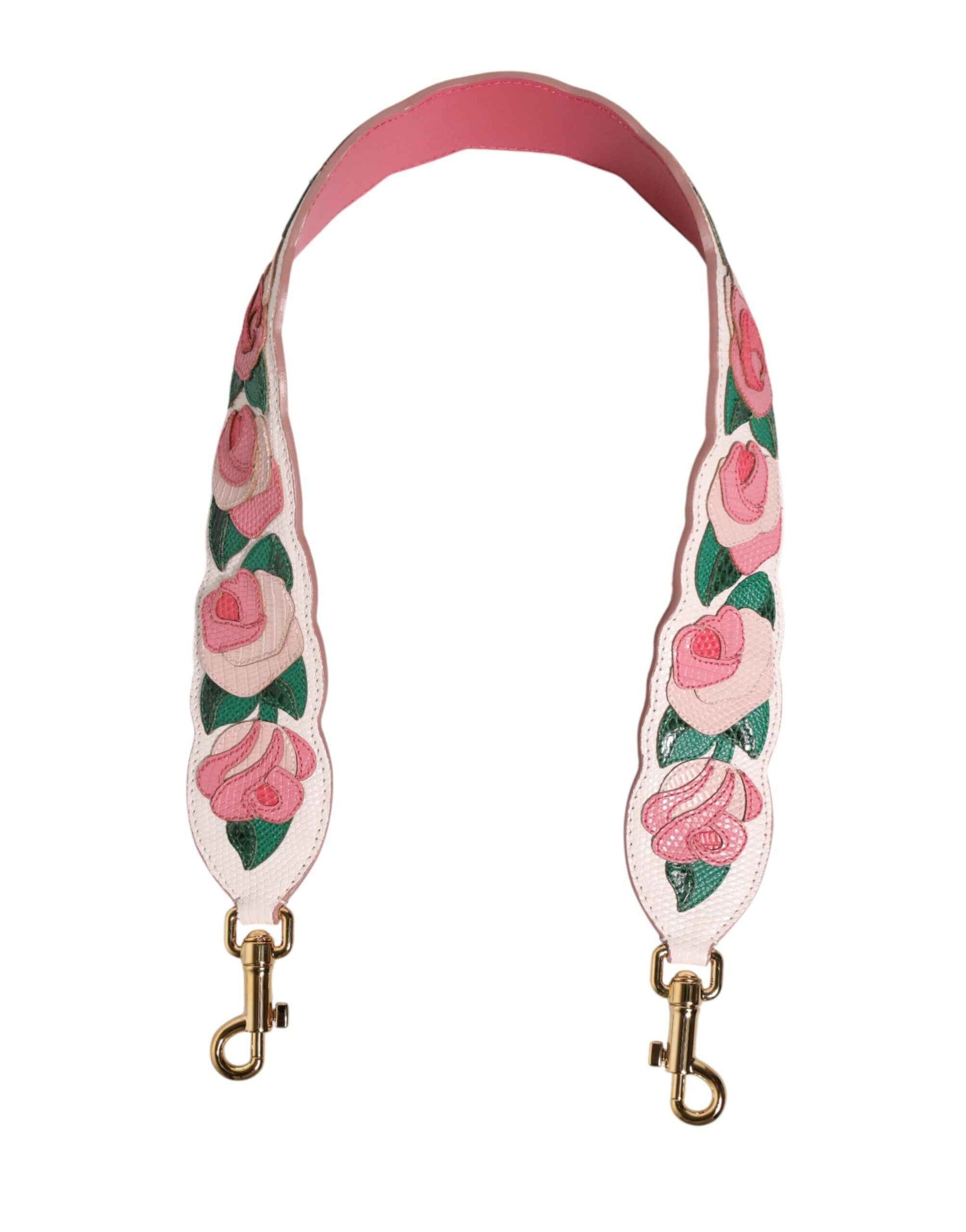 Dolce & Gabbana Strap White Floral Calf Leather Bag Accessory Shoulder