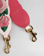 Dolce & Gabbana Strap White Floral Calf Leather Bag Accessory Shoulder