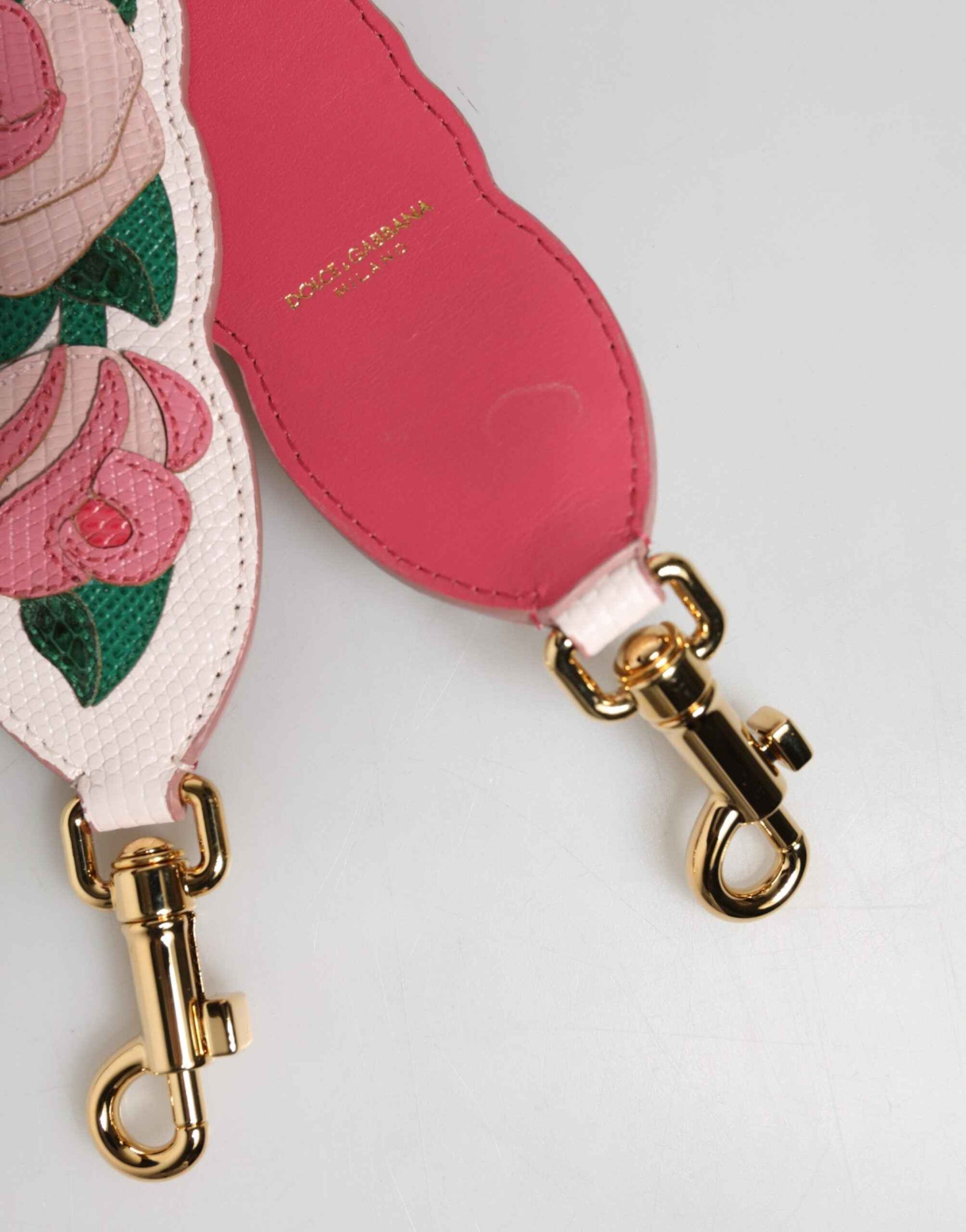 Dolce & Gabbana Strap White Floral Calf Leather Bag Accessory Shoulder