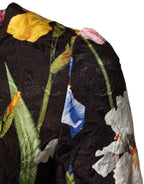 Dolce & Gabbana Black Floral Brocade A-line Mini Dress