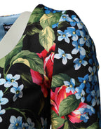 Dolce & Gabbana Black Floral Print Viscose Sheath Midi Dress