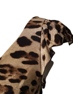 Dolce & Gabbana Brown Leopard Sleeveless Sheath Midi Dress