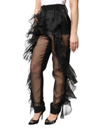 Dolce & Gabbana Black High Waist Tulle Wool Trouser Pants