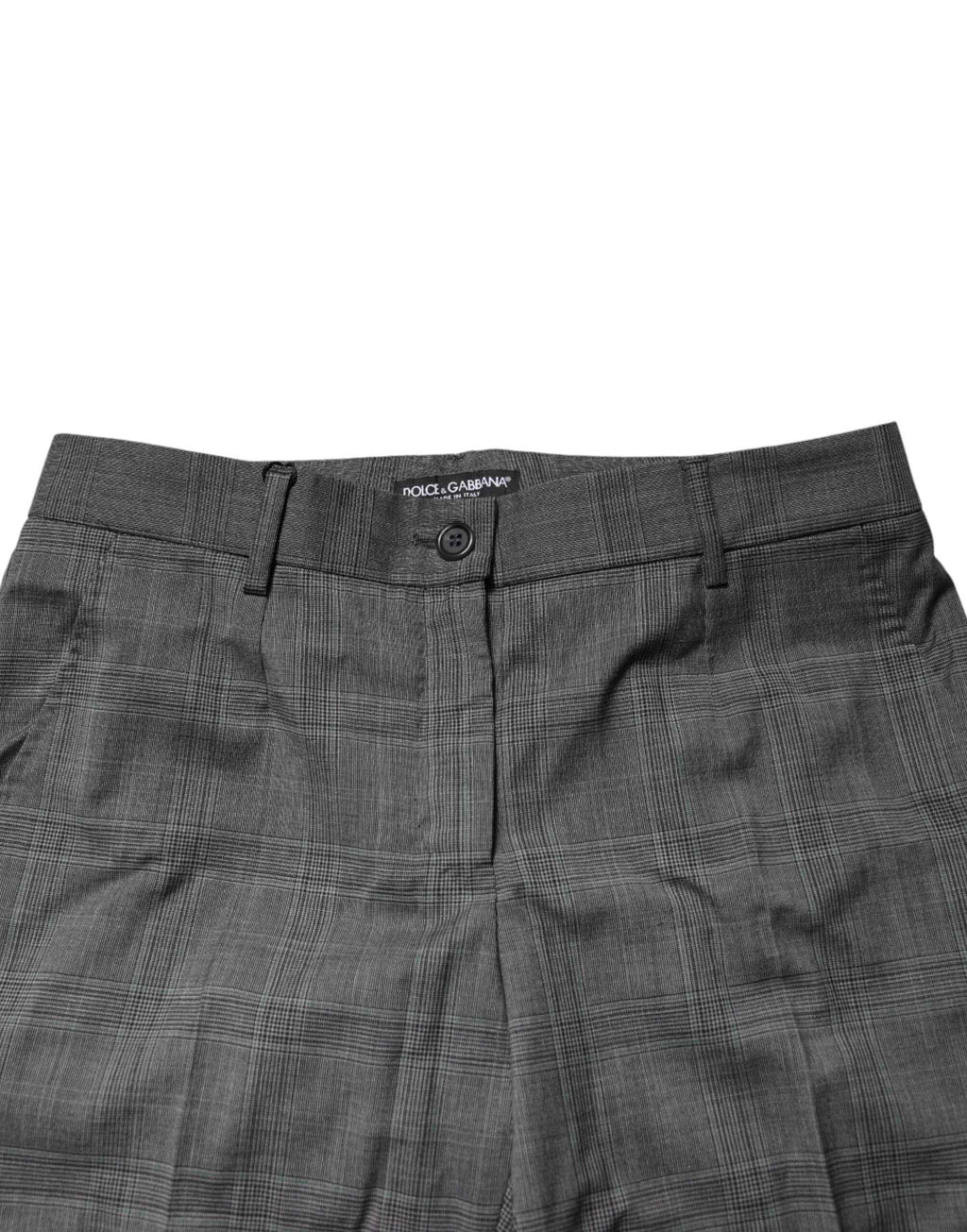 Dolce & Gabbana Dark Gray Check Tartan VirginWool Dress Pants
