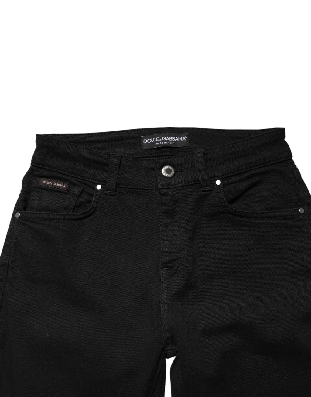 Dolce & Gabbana Black Cotton Skinny Mid Waist Denim Jeans