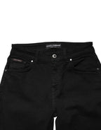 Dolce & Gabbana Black Cotton Skinny Mid Waist Denim Jeans