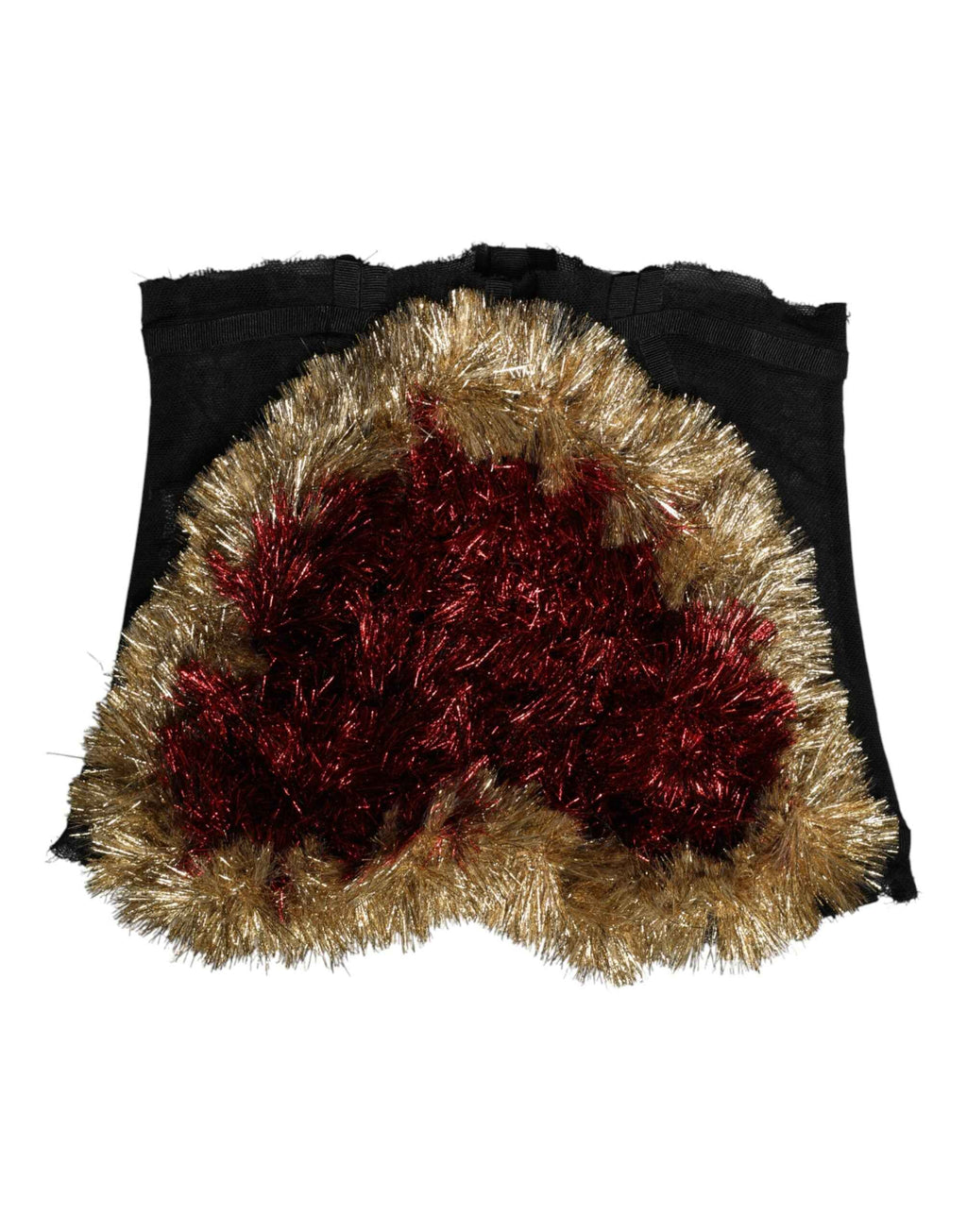 Dolce & Gabbana Black Gold Heart Bustier Corset Tinsel Top