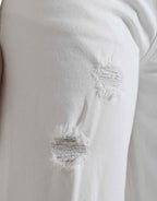 Dolce & Gabbana Wide Leg White Cotton Cropped Denim Jeans