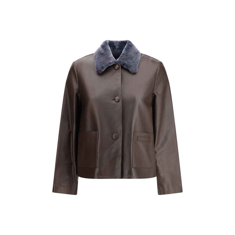 Marni Brown Leather Jacket