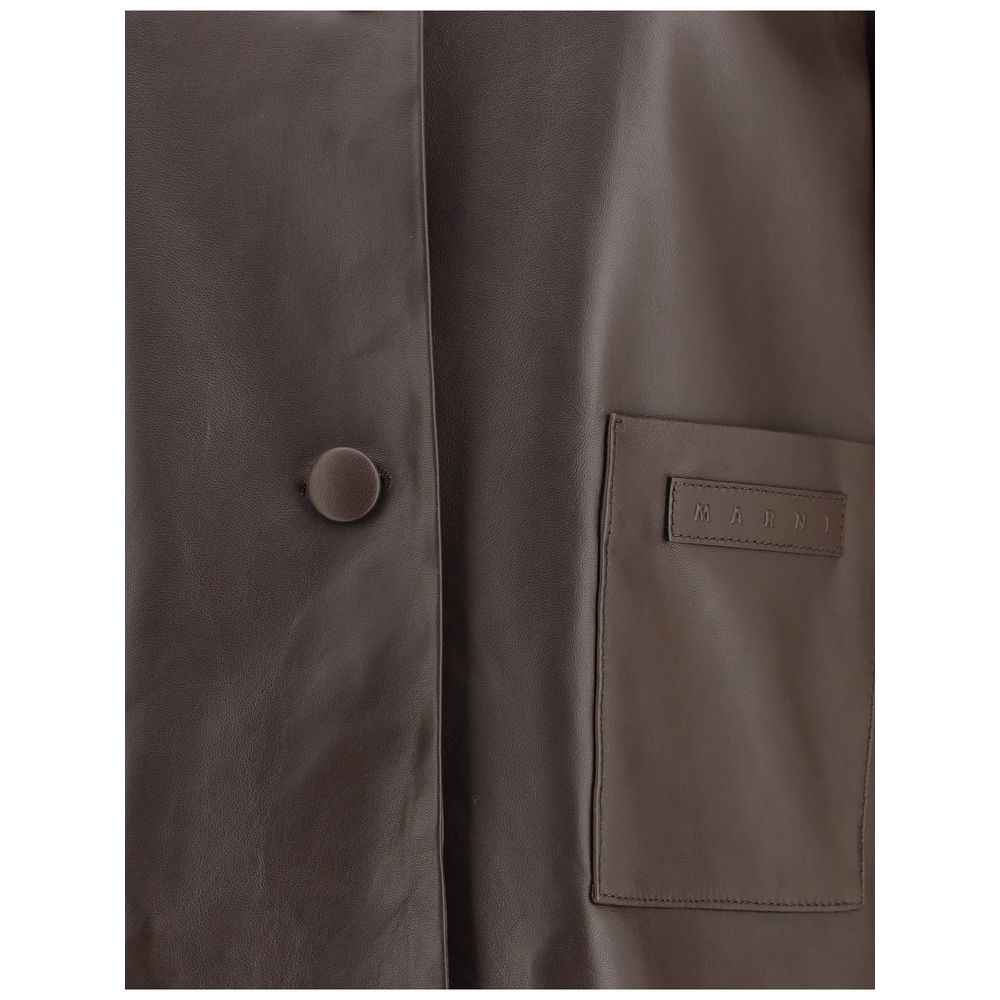 Marni Brown Leather Jacket