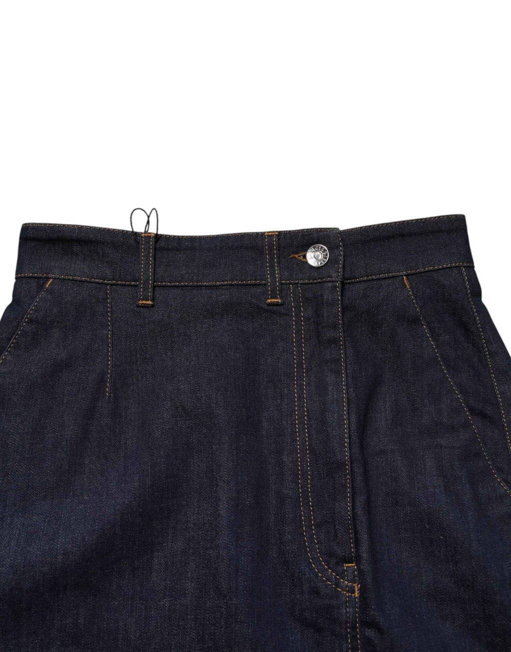 Dolce & Gabbana Dark Blue Cotton A-line Denim Midi Skirt