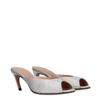 The Attico Gray Satin Stiletto Heel Sandals