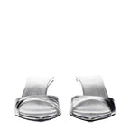 The Attico Gray Leather Flat Sandals