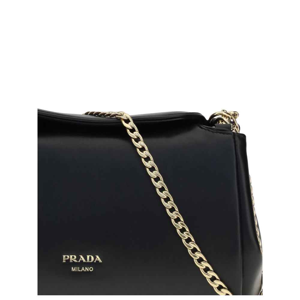 Prada Black Calf Leather Bos Taurus Shoulder Bag