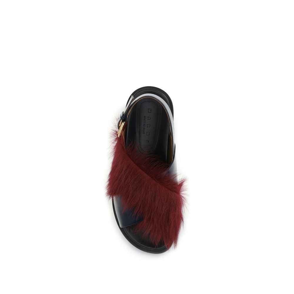 Marni Multicolor Calf Leather Bos Taurus Flat Sandals