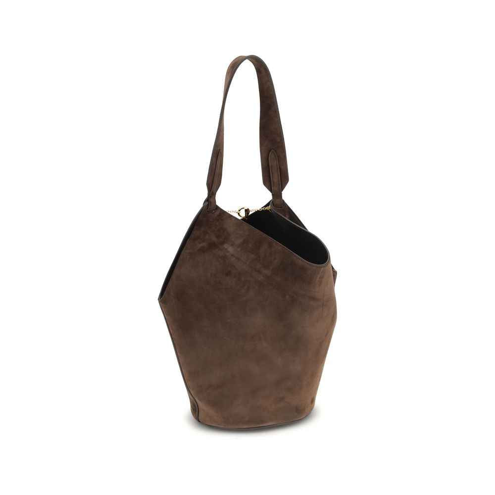 Khaite Brown Calf Leather Bos Taurus Shoulder Bag