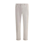 Brunello Cucinelli Beige Cotton Straight-Leg Jeans